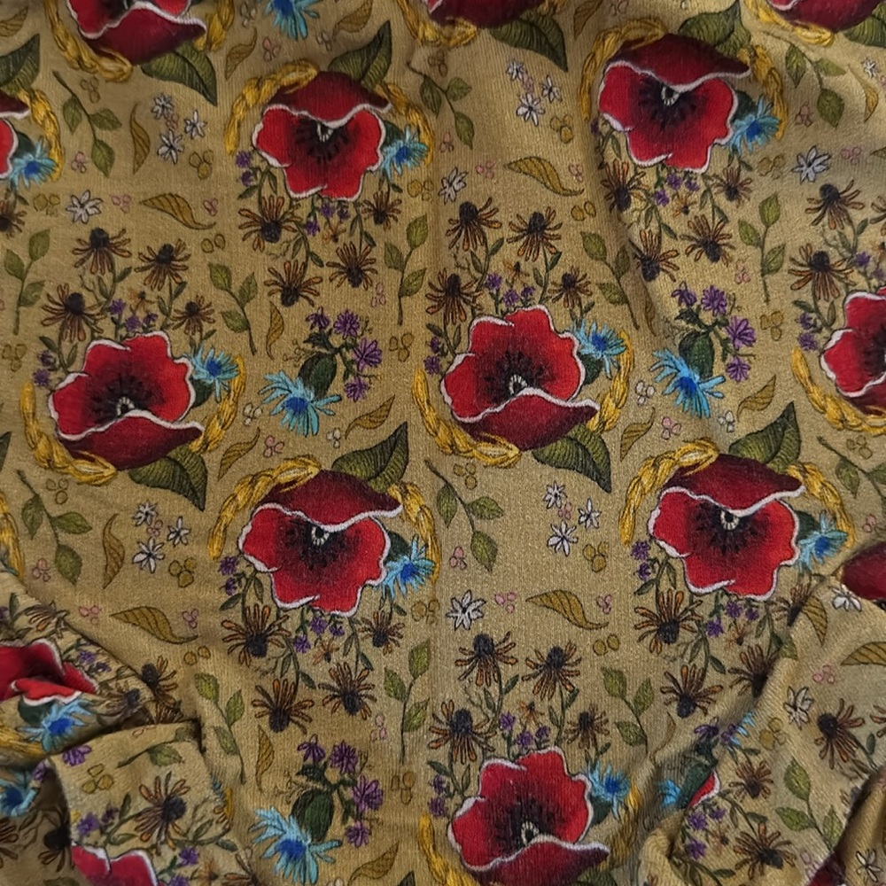 Cute bamboo bloomies in a brown/ mustard color with a pretty floral print size 3 - Picture 3 of 4